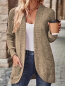 Chaqueta de Terciopelo Acanalada Casual con Bolsillos