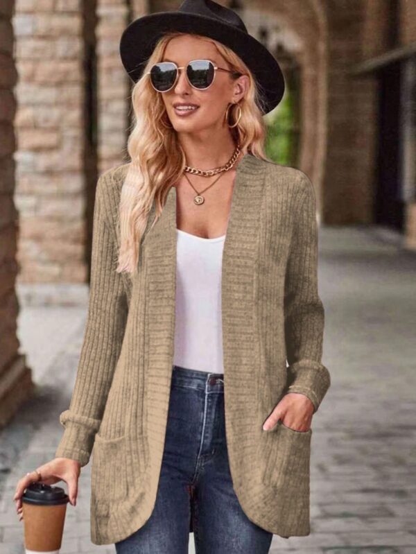 Chaqueta de Terciopelo Acanalada Casual con Bolsillos - Image 5