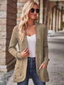 Chaqueta de Terciopelo Acanalada Casual con Bolsillos