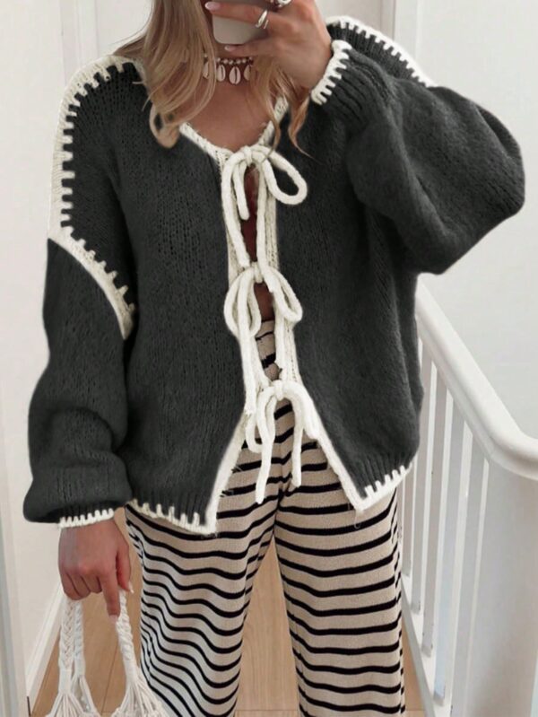 Cardigan Tejido Multicolor de Estilo Francés - Image 8