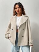 Abrigo Casual Doble Botonadura de Manga Larga