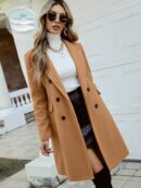 Abrigo Elegante con Cuello Solapa y Doble Botonadura