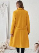Abrigo Camel Casual de Doble Botonadura con Cinturón