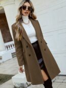 Abrigo Elegante con Cuello Solapa y Doble Botonadura