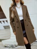 Abrigo Elegante con Cuello Solapa y Doble Botonadura
