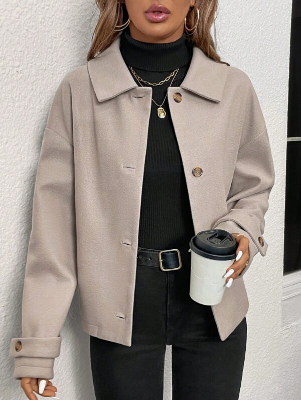 Abrigo Cocoon Casual para Mujer de Hombros Caídos - Image 19