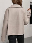 Abrigo Cocoon Casual para Mujer de Hombros Caídos