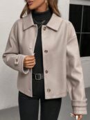 Abrigo Cocoon Casual para Mujer de Hombros Caídos