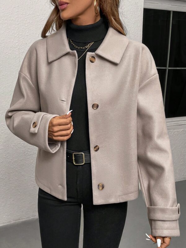 Abrigo Cocoon Casual para Mujer de Hombros Caídos - Image 22