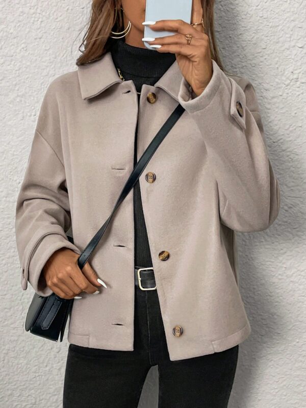 Abrigo Cocoon Casual para Mujer de Hombros Caídos - Image 23