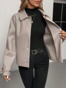 Abrigo Cocoon Casual para Mujer de Hombros Caídos