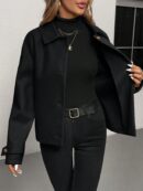 Abrigo Cocoon Casual para Mujer de Hombros Caídos