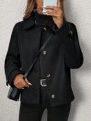 Abrigo Cocoon Casual para Mujer de Hombros Caídos