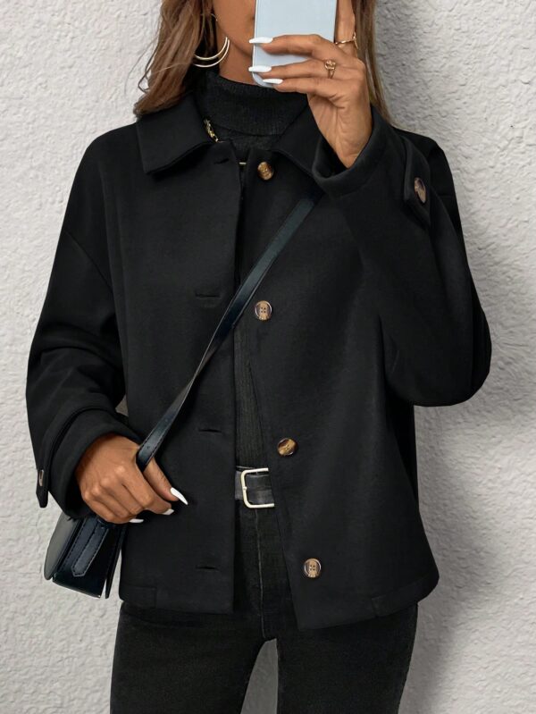 Abrigo Cocoon Casual para Mujer de Hombros Caídos - Image 42