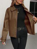 Abrigo Cocoon Casual para Mujer de Hombros Caídos