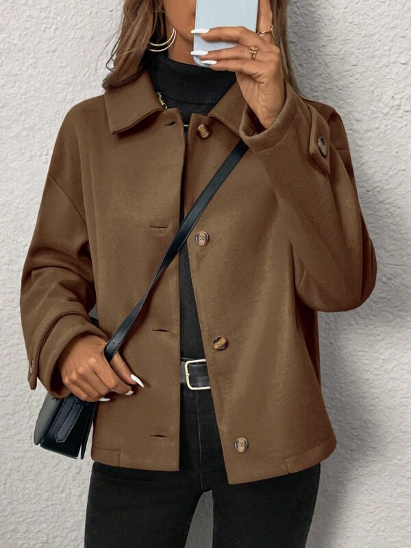 Abrigo Cocoon Casual para Mujer de Hombros Caídos - Image 5