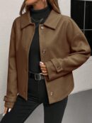 Abrigo Cocoon Casual para Mujer de Hombros Caídos