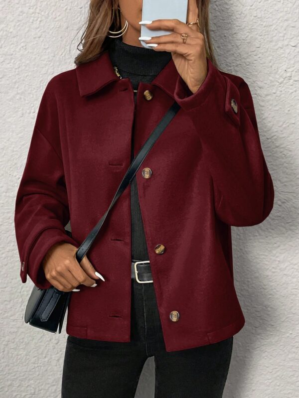 Abrigo Cocoon Casual para Mujer de Hombros Caídos - Image 33
