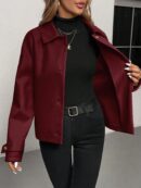 Abrigo Cocoon Casual para Mujer de Hombros Caídos