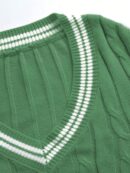 Sweater a Rayas con Cuello en V y Manga Larga