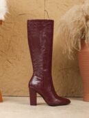 Botas Altas de Tacón Grueso con Cierre Lateral