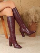 Botas Altas de Tacón Grueso con Cierre Lateral