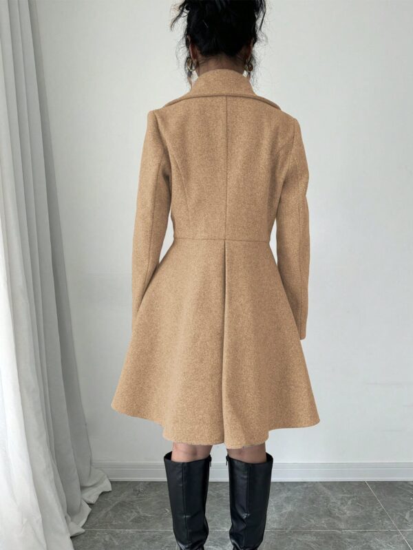Abrigo Elegante de Cuello Alto y Manga Larga en Tweed - Image 23