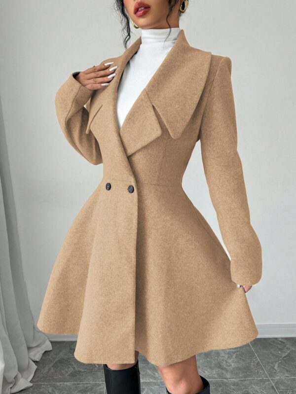 Abrigo Elegante de Cuello Alto y Manga Larga en Tweed - Image 26