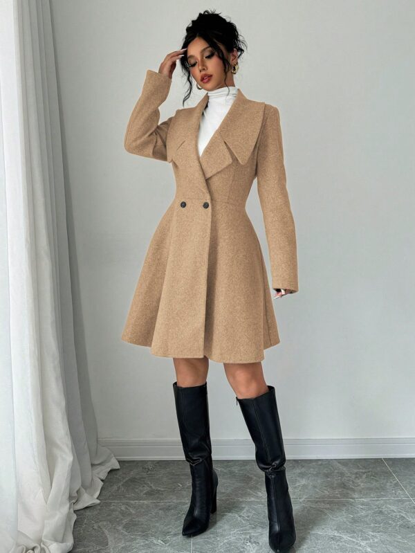 Abrigo Elegante de Cuello Alto y Manga Larga en Tweed - Image 27
