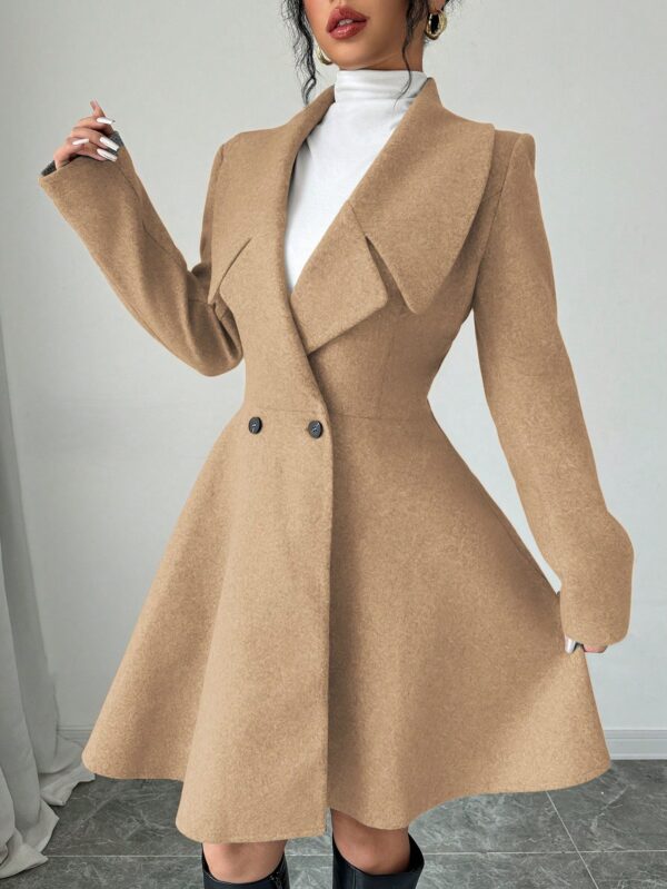 Abrigo Elegante de Cuello Alto y Manga Larga en Tweed - Image 28