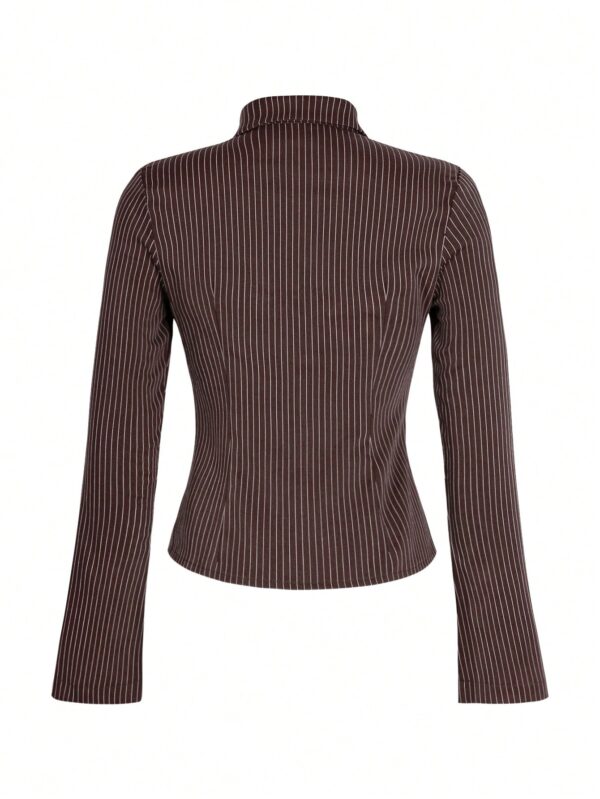 Camisa a Rayas de Manga Larga para Mujer Estilo Casual - Image 7