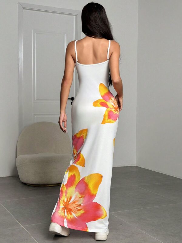 Vestido Largo Elegante con Estampado Floral y Tirantes Delgados - Image 23