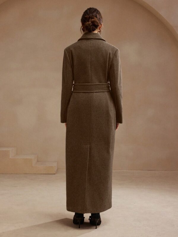 Abrigo Gris Midi con Cintura Ajustable y Solapa Muesca - Image 50