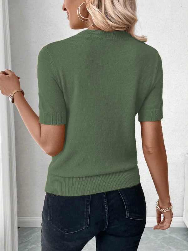 Sweater de Punto en Color Sólido con Manga Corta - Image 24