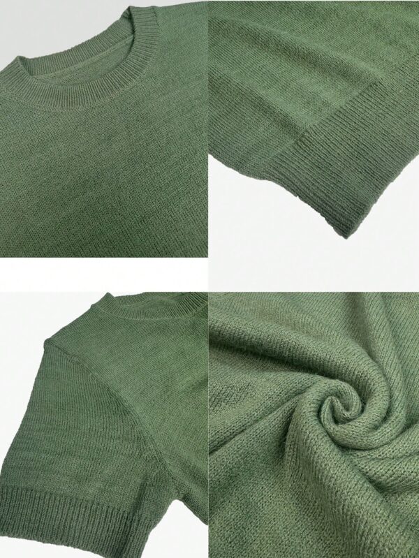 Sweater de Punto en Color Sólido con Manga Corta - Image 30