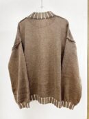Sweater Casual Oversize con Cuello y Puños Estampados