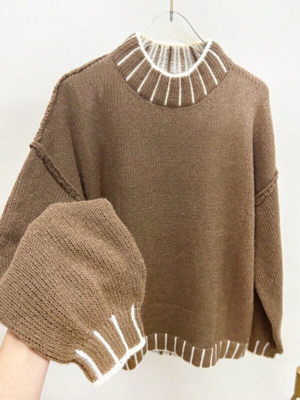 Sweater Casual Oversize con Cuello y Puños Estampados - Image 15
