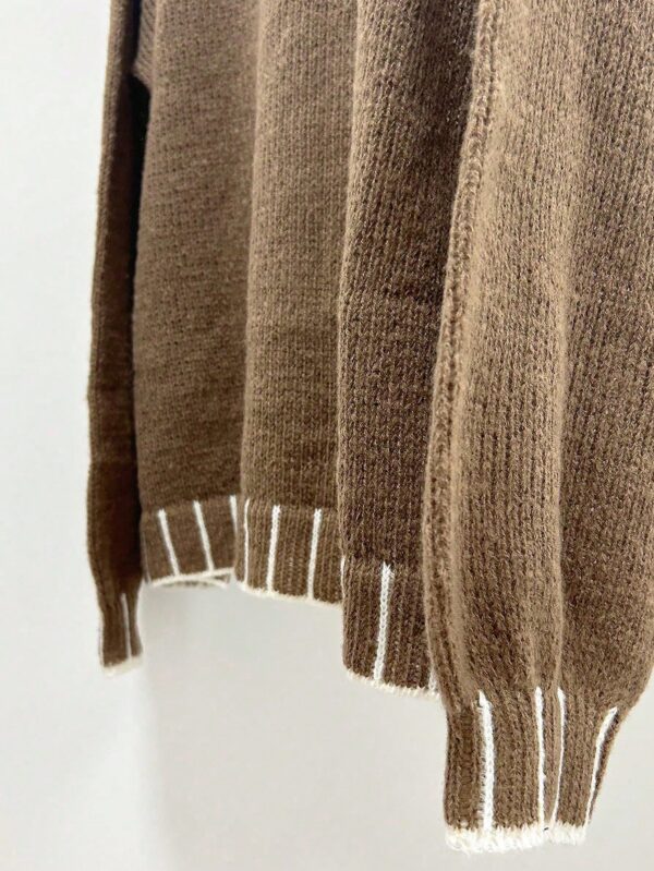Sweater Casual Oversize con Cuello y Puños Estampados - Image 16