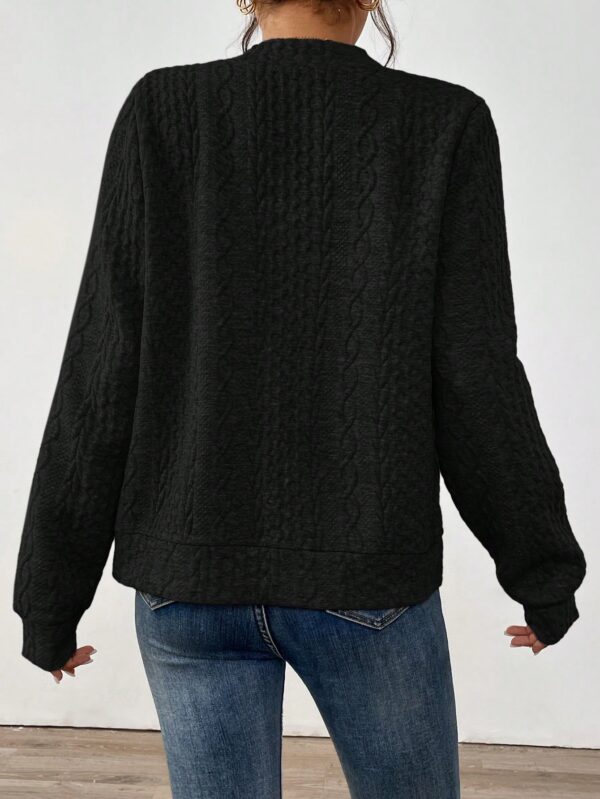 Chaqueta Tejida Jacquard Casual en Color Caqui - Image 16
