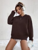 Sweater Casual de Mujer con Manga Larga y Cuello Redondo