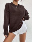 Sweater Casual de Mujer con Manga Larga y Cuello Redondo