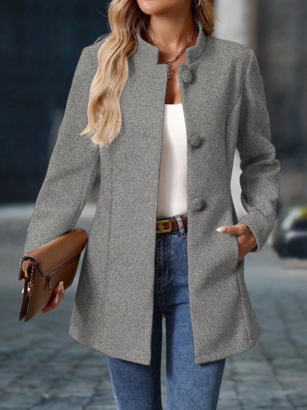 Chaqueta Midi Casual de Cuello Alto para Mujer - Image 28