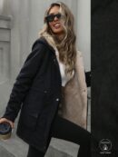 Abrigo Acolchado Casual con Capucha y Cintura Ajustable