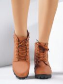 Botines de Tacón Grueso y Cordones Estilo Británico