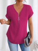 Blusa Casual con Cremallera y Manga Murciélago