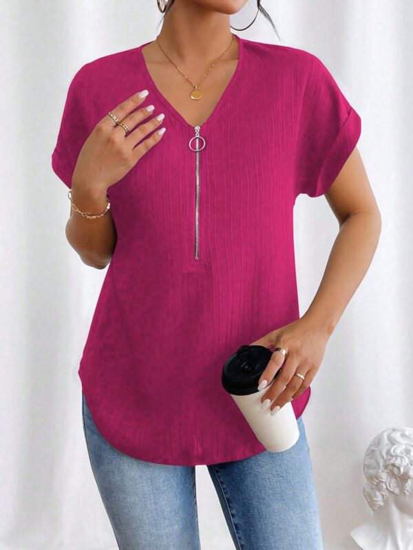 Blusa Casual con Cremallera y Manga Murciélago - Image 74