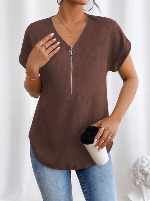 Blusa Casual con Cremallera y Manga Murciélago - Image 65
