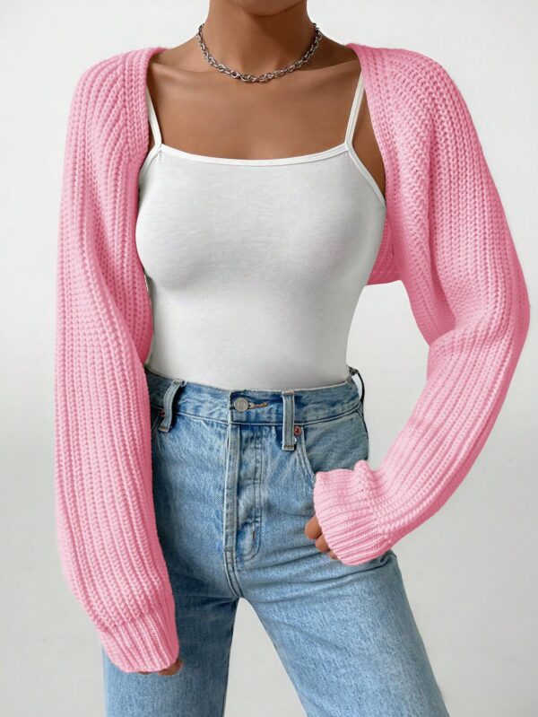 Cardigan Corto de Punto en Estilo Ballet con Mangas Raglan - Image 32