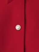 Abrigo Elegante de Color Sólido con Puños de Piel y Lazo Decorativo
