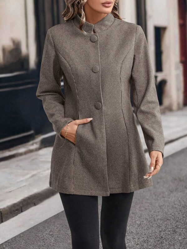 Chaqueta Midi Casual de Cuello Alto para Mujer - Image 18
